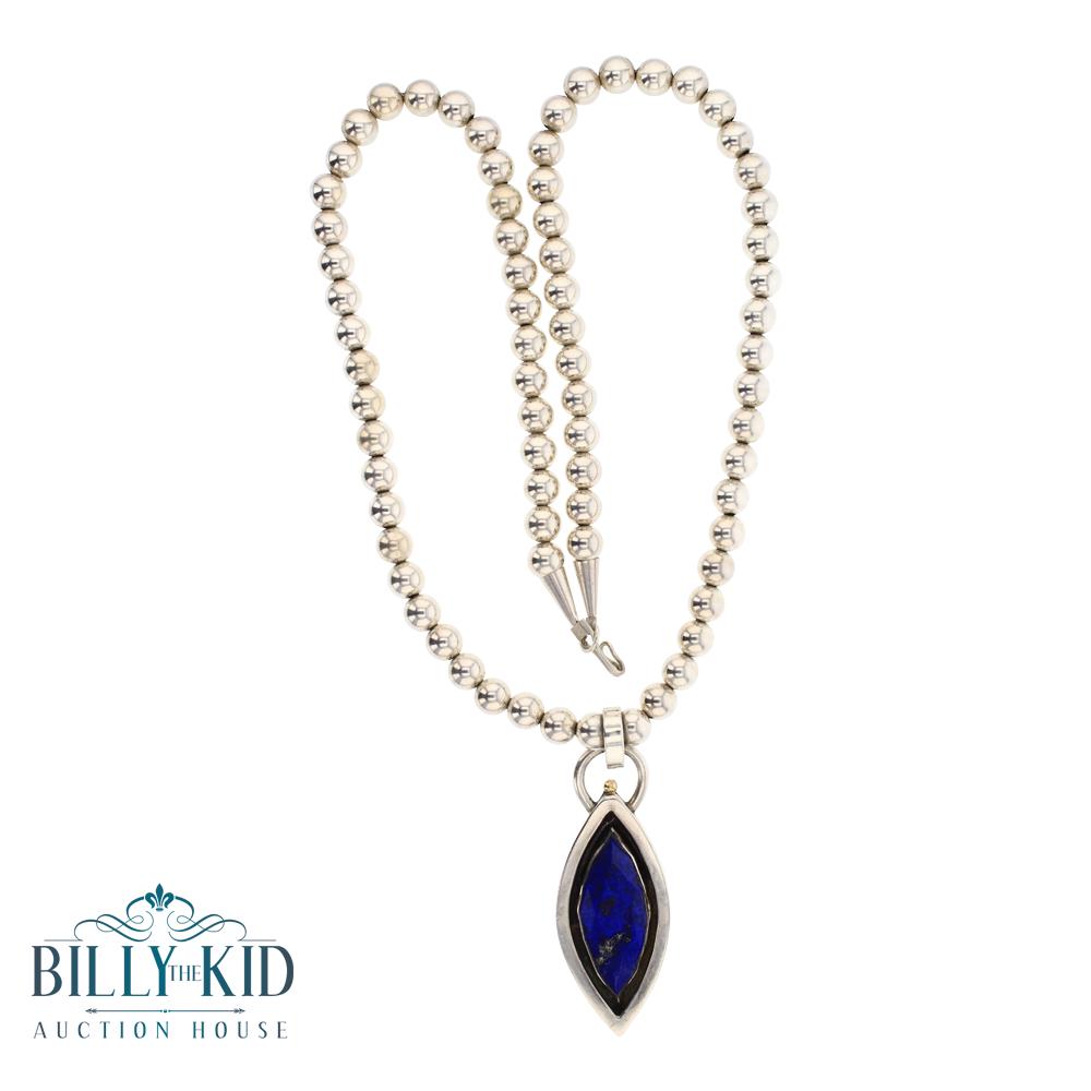 R. Stewart Lapis Diamond Shape Contemporary Necklace (1 of 2)