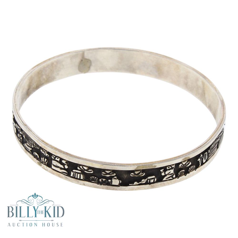 Old Pawn Story Teller Design Overlay Bangle Bracelet (1 of 5)