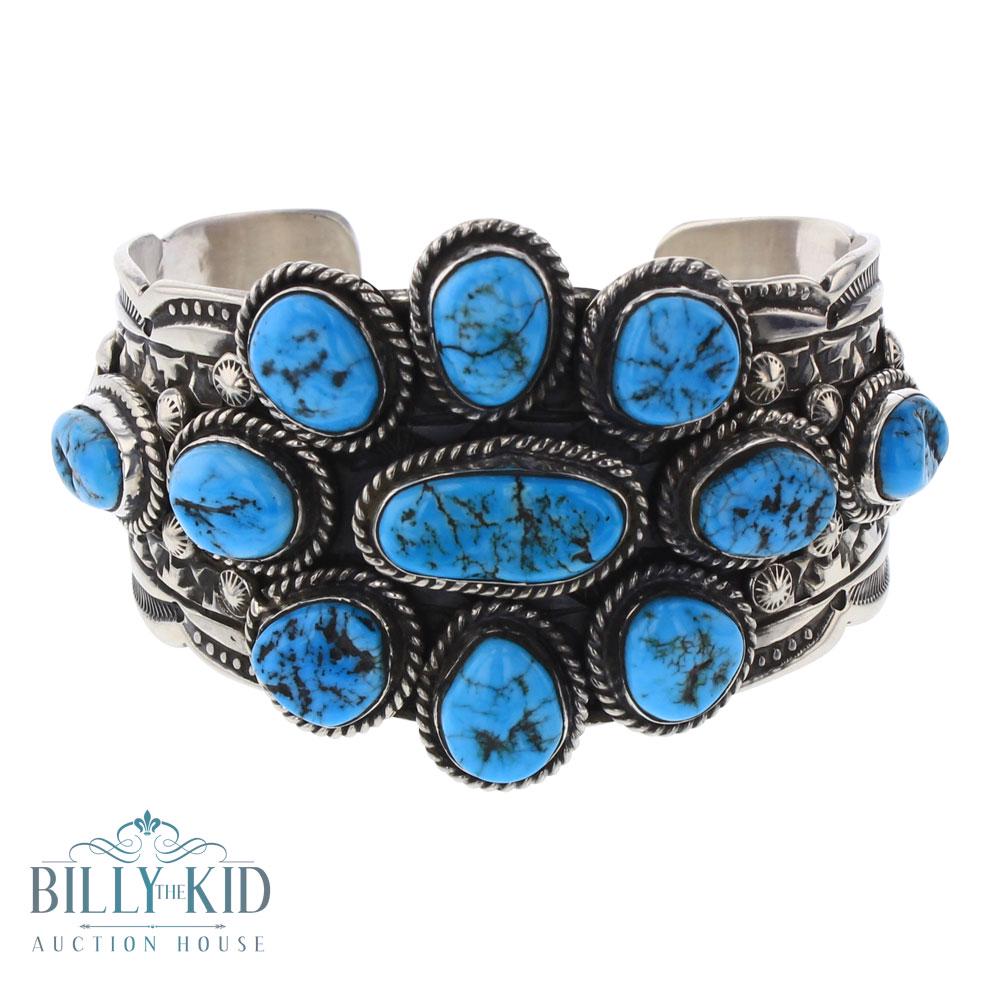 Tillie John Kingman Nugget Turquoise Cluster Cuff (1 of 3)