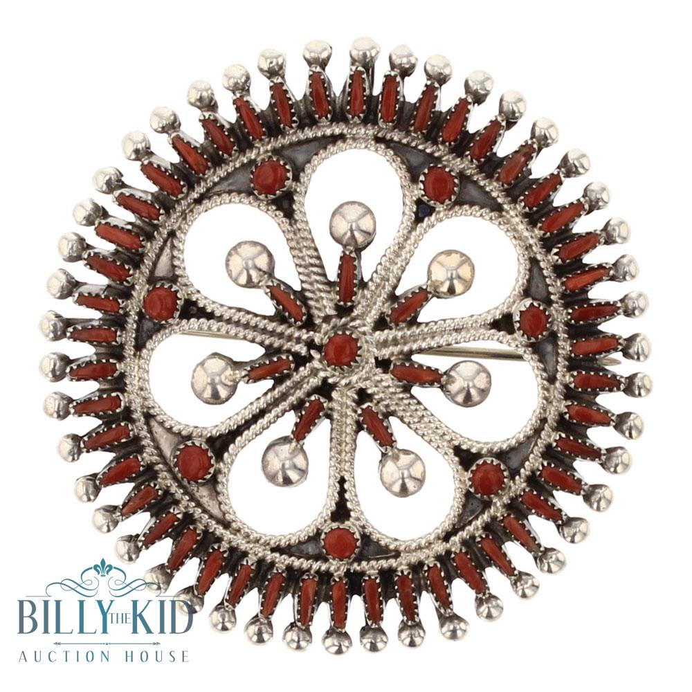 V.S Johnson Coral Needlepoint Pin & Pendant (1 of 2)