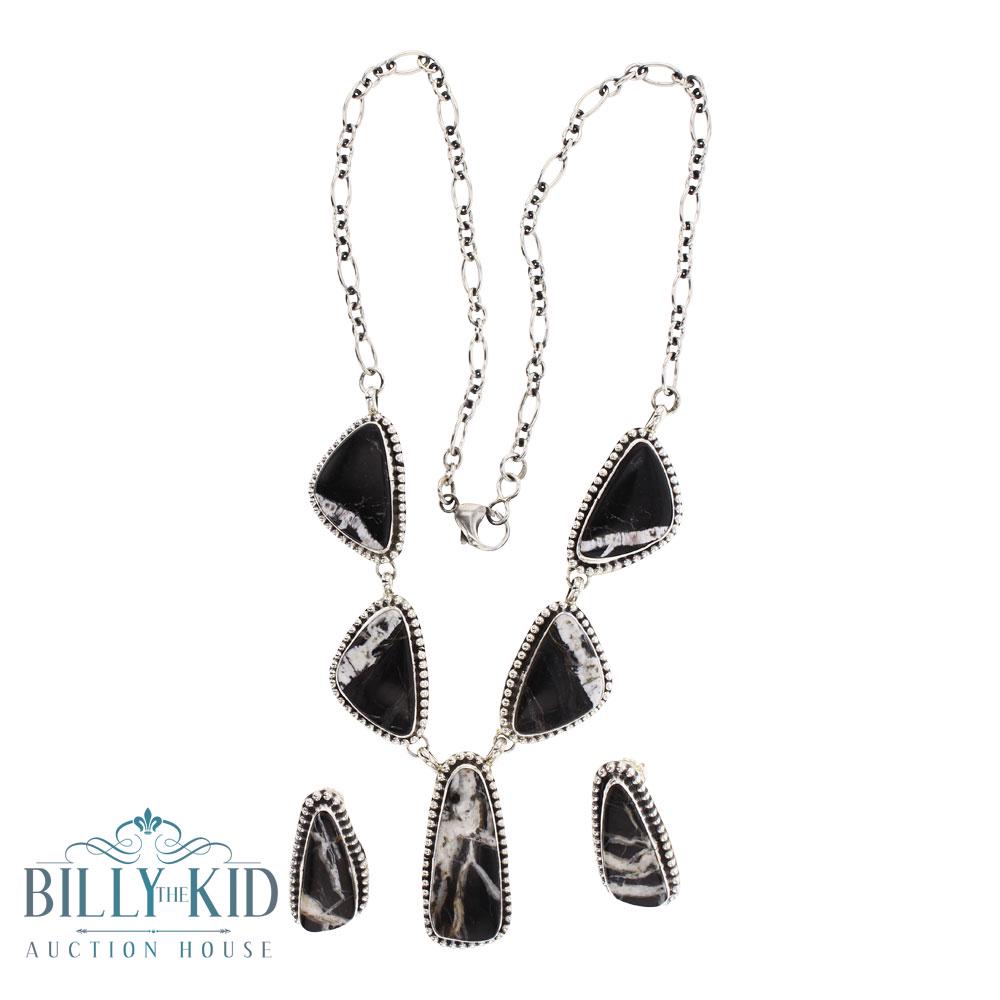 Sheila Becenti White Buffalo Necklace & Earrings Set (1 of 3)