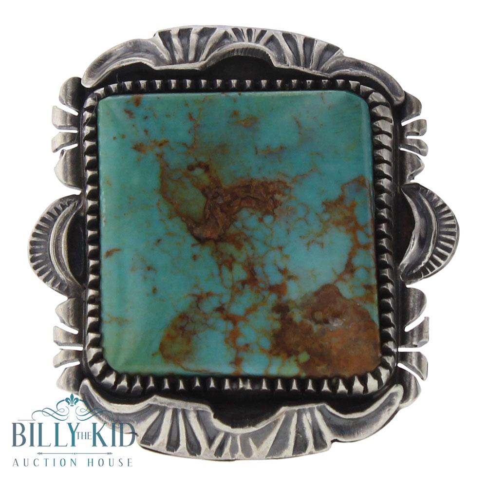 Heavy Stamp Manassas Turquoise Ring (1 of 3)