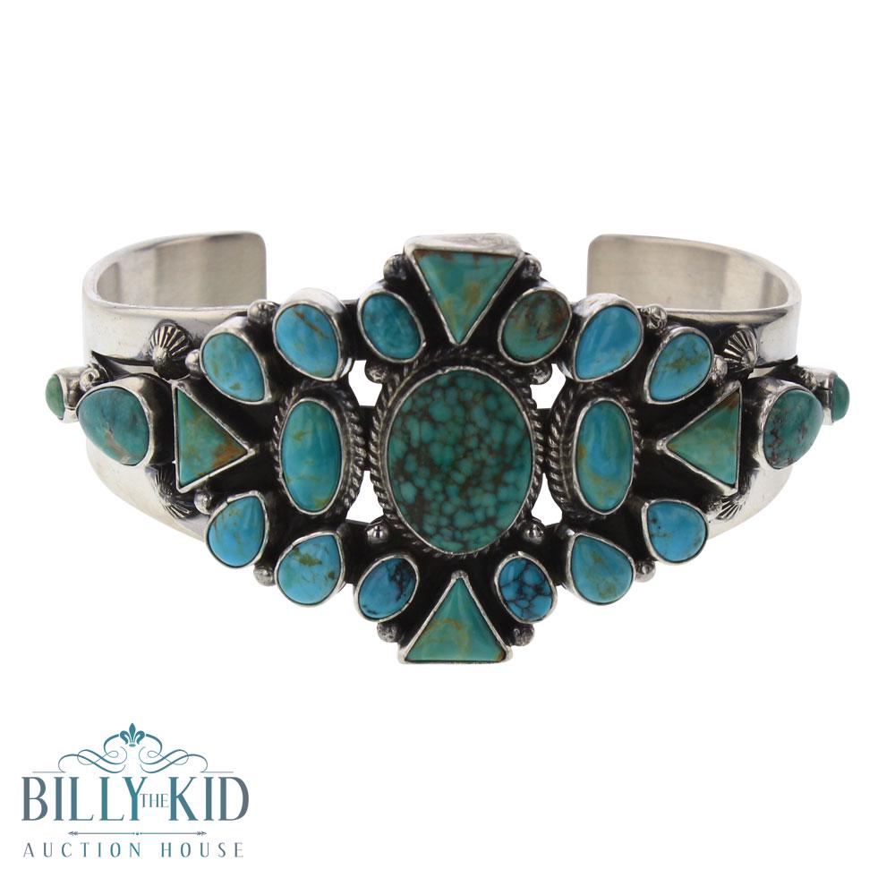 Derrick Gordon Mixed Nevada Turquoise Cluster Bracelet (1 of 3)