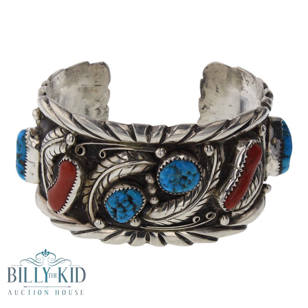 Old Pawn Leaf Work Turquoise & Natural Branch Coral (1 of 3)