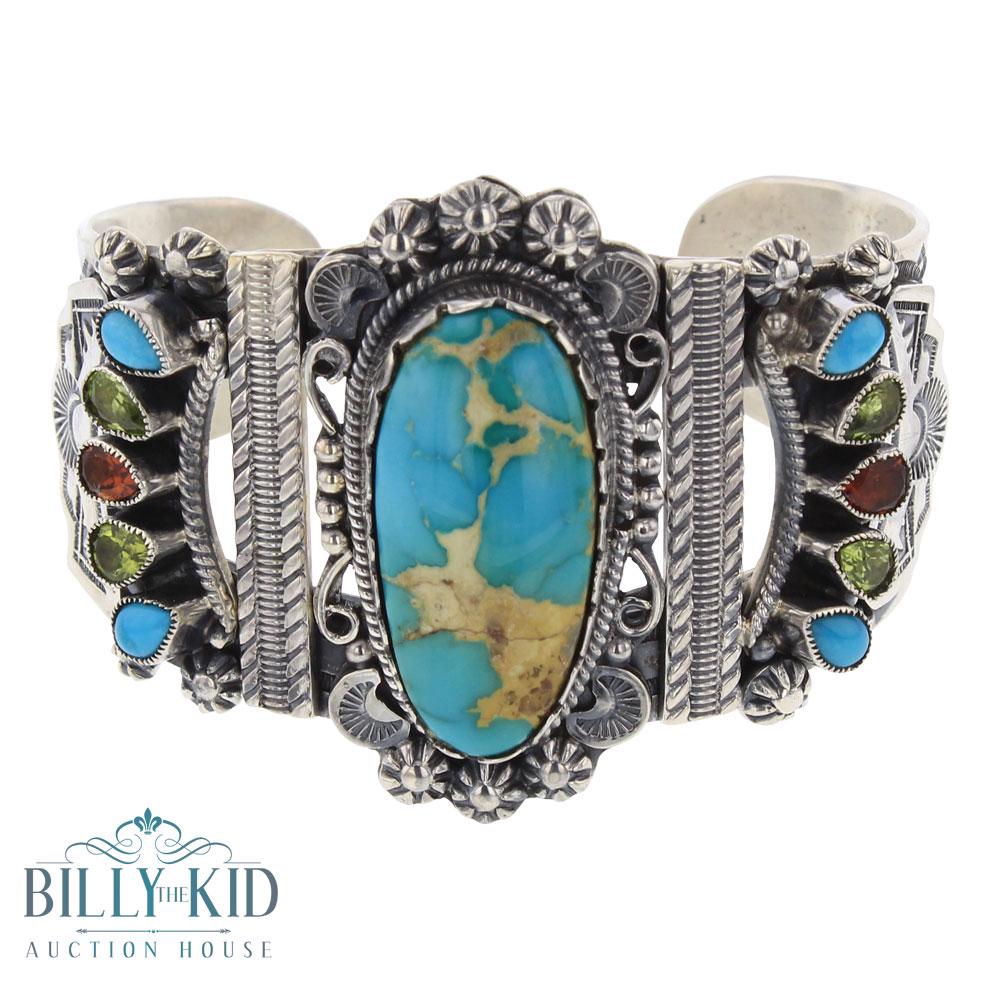 Leo Feeney Royston Turquoise & Mixed Stones Cuff (1 of 3)