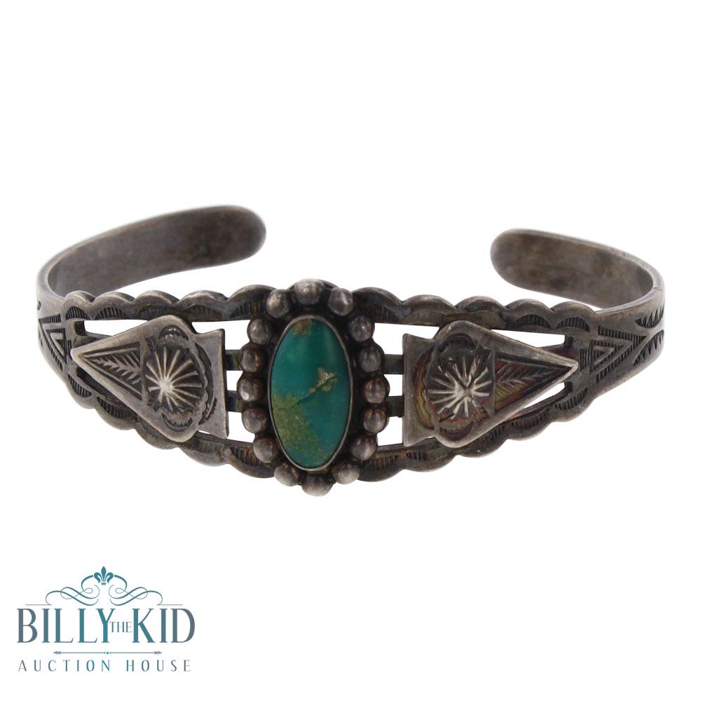 Old Pawn Fred Harvey Turquoise Bracelet (1 of 3)