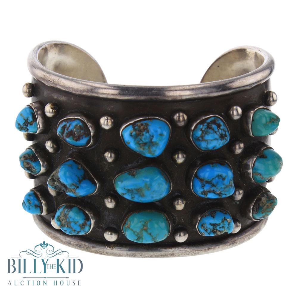 Old Pawn Kingman Nugget Turquoise Wide Cuff Bracelet (1 of 3)