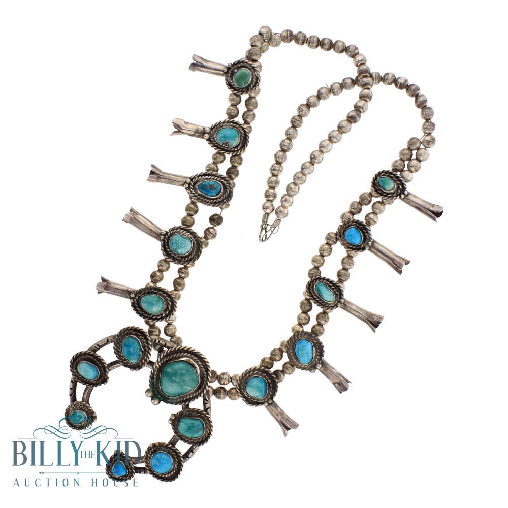 Old Pawn Turquoise Squash Blossom Necklace (1 of 3)