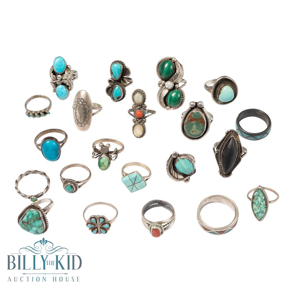 Vintage Pawn Turquoise & Coral Mixed Stones Navajo & (1 of 2)