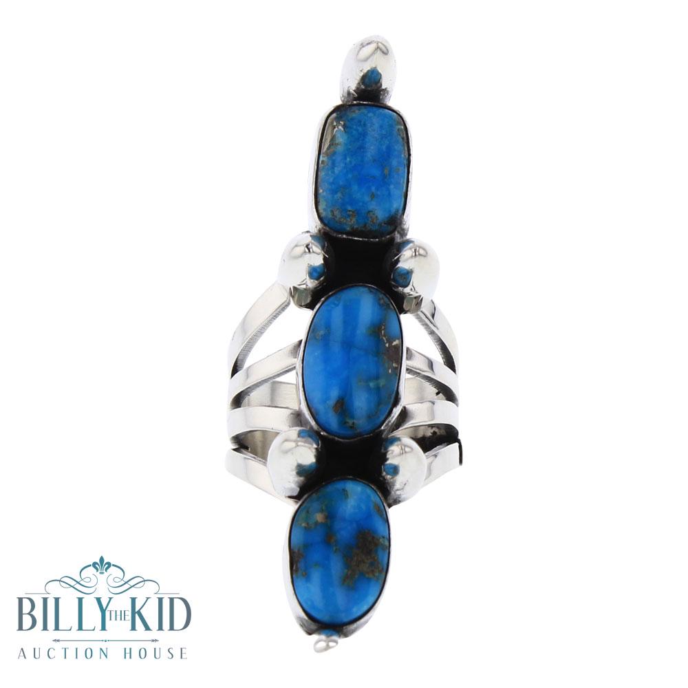 Mark Yazzie Sonoran Rose Turquoise Spike Ring (1 of 3)