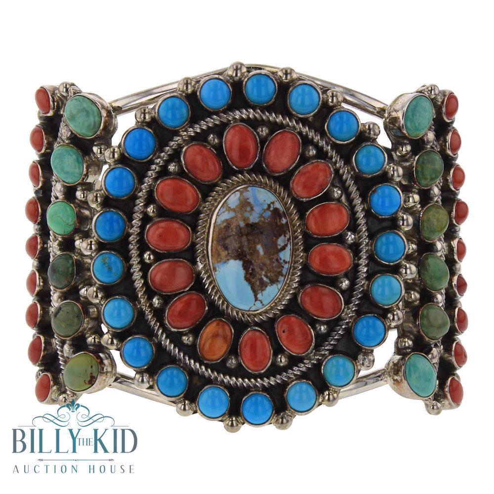 Kathleen Chavez Mixed Stone Cluster Cuff Bracelet (1 of 4)