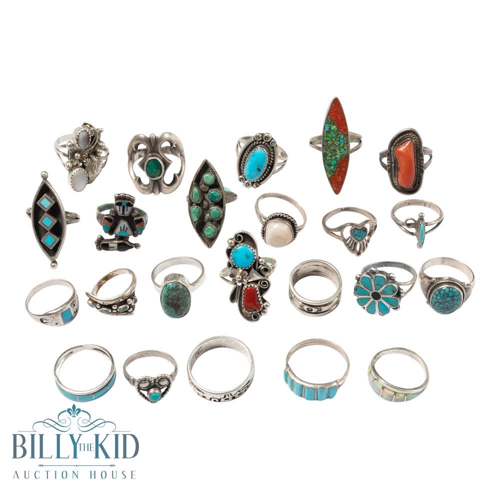 Vintage Pawn Turquoise & Coral Mixed Stones Navajo & (1 of 2)