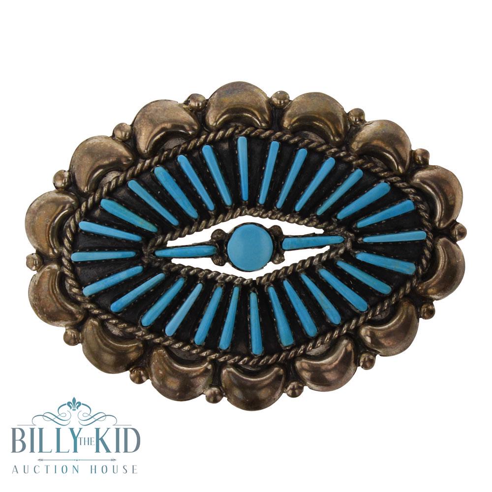 Old Pawn Turquoise Needlepoint Turquoise Pin Pendant (1 of 2)