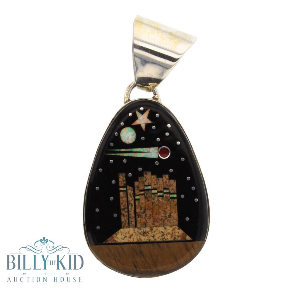Mathew Jack Reversible Pueblo Night Sky Inlay Pendant