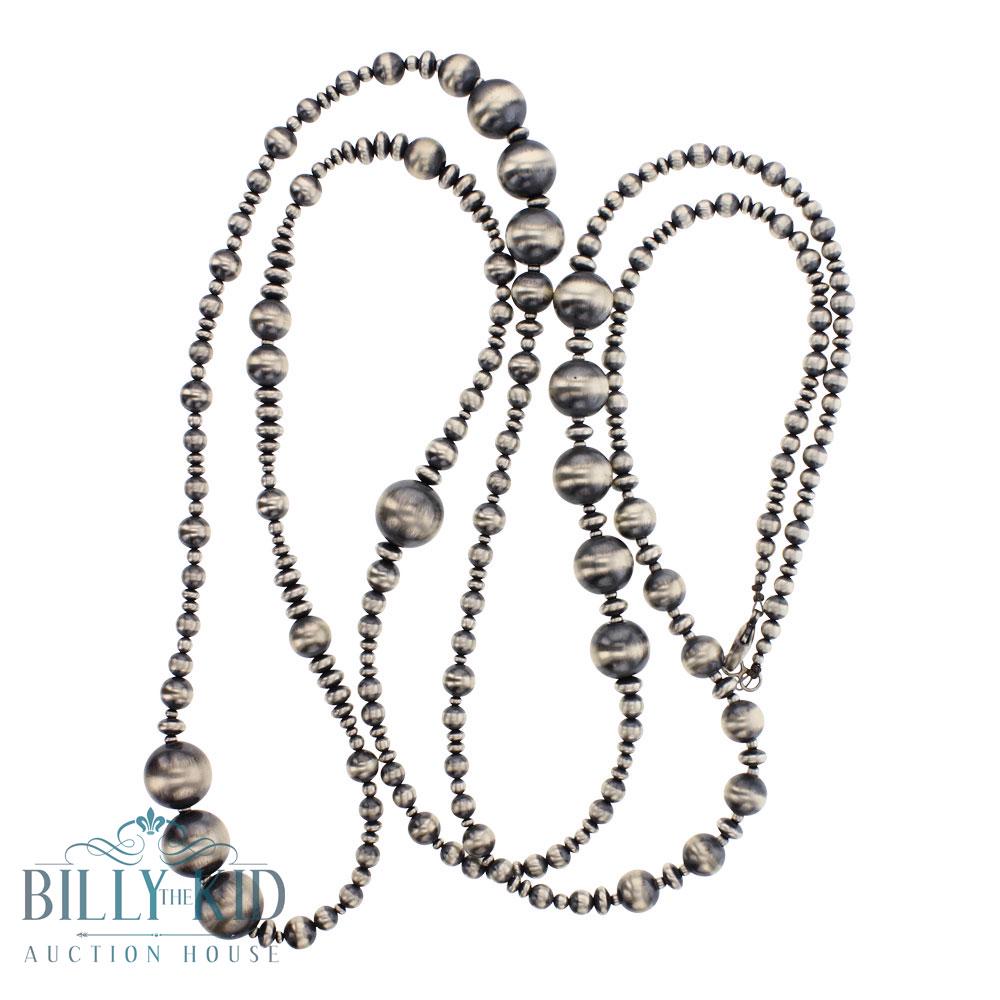 Sterling Silver Navajo Strung 60" Mixed Beads Navajo (1 of 2)