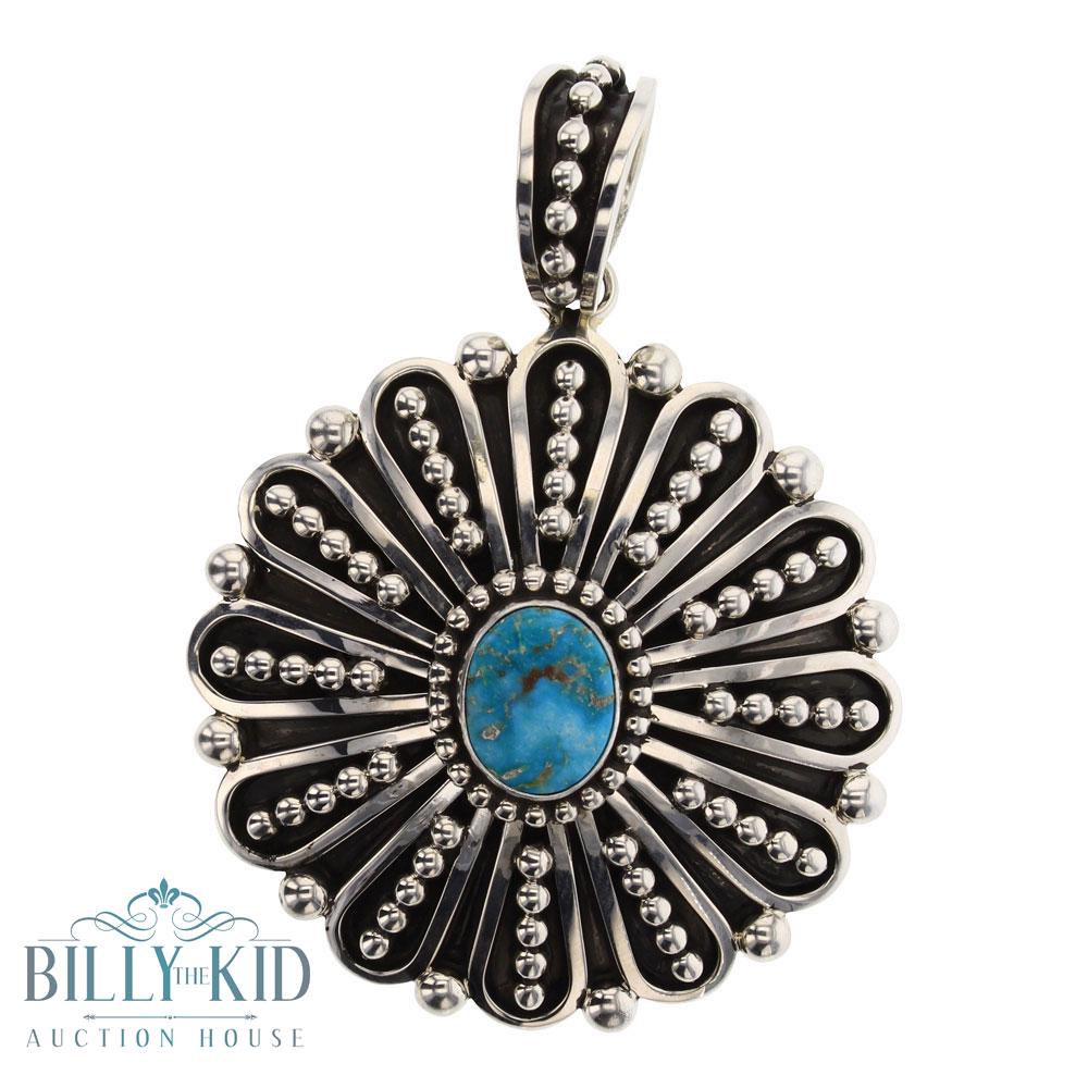Johnathan Nez Blue Ridge Turquoise Drop Pendant (1 of 2)