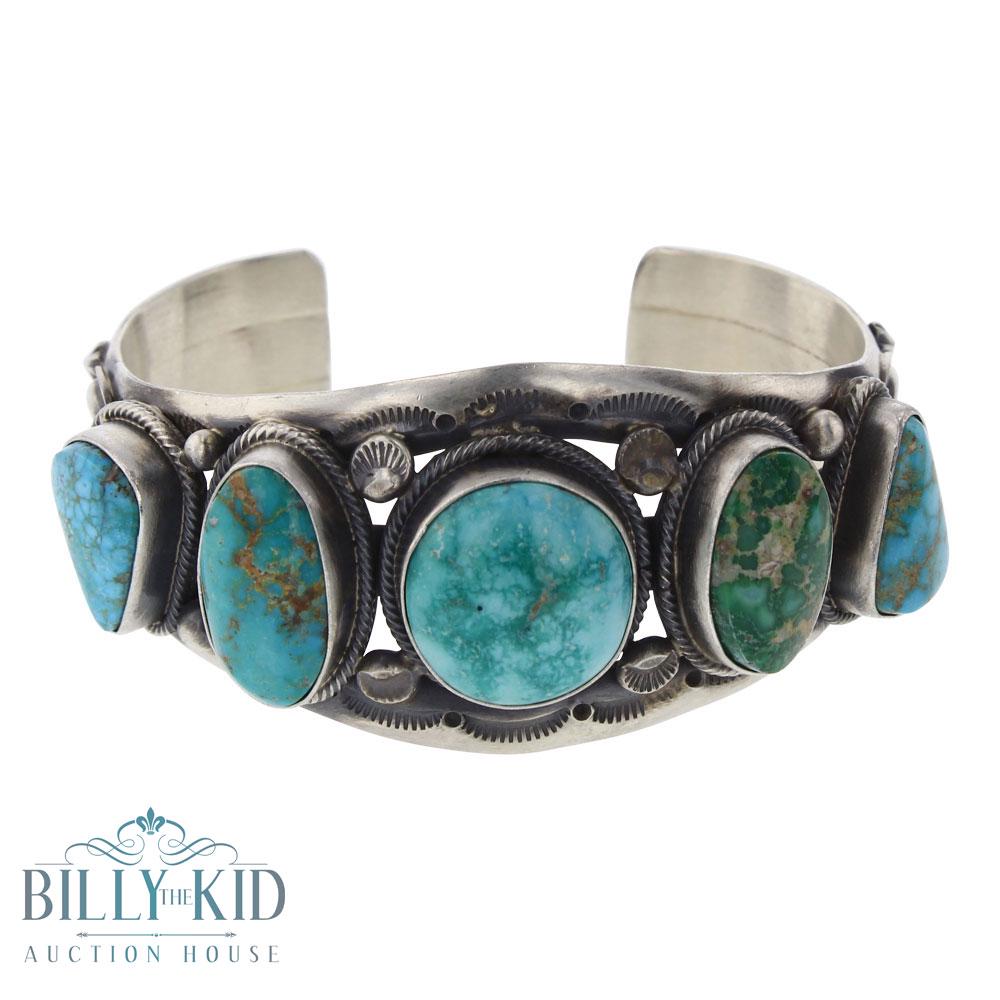 Tom Lewis Blue Ridge Turquoise Freeform Row Cuff (1 of 3)