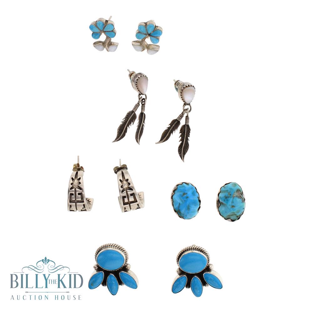 Vintage Turquoise & Mother of Pearl Navajo & Zuni Five (1 of 2)