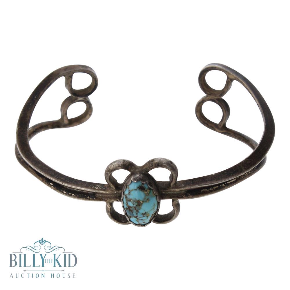 Old Pawn Turquoise Wire Bracelet: Sterling Silver | Genuine Turquoise | Old Pawn Turquoise Wire Bracelet | Navajo Native American Southwest Indian Jewelry | Weight:20.9 Grams, | Dimensions: Bracelet: 5.5" inner, 1" gap, 6.5" total, .7