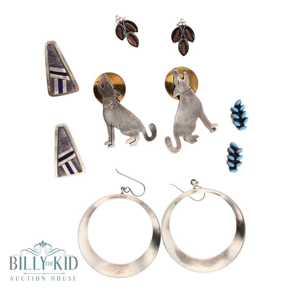 Vintage Mixed Stones Earrings Lot of Five (1 of 2)