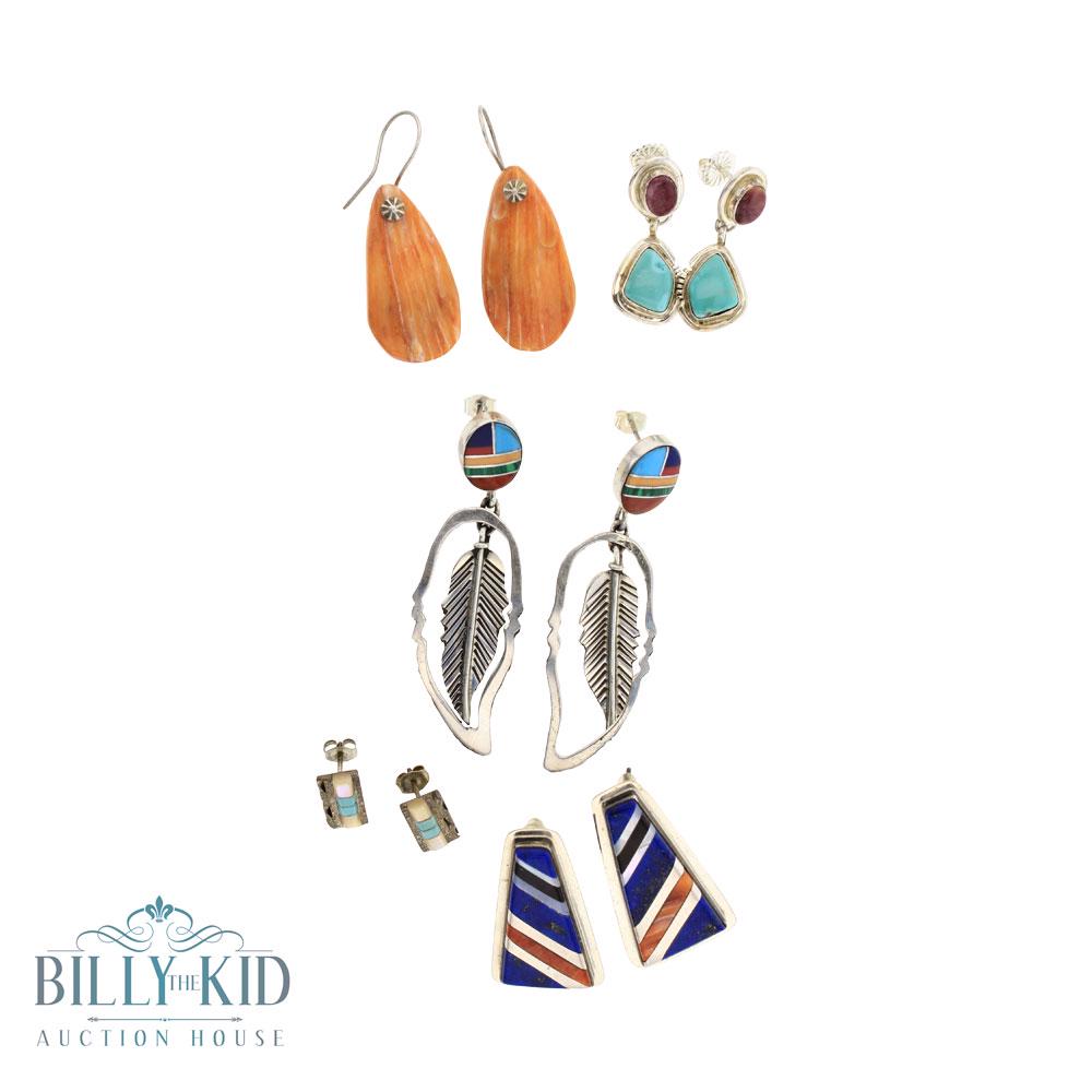 Vintage Mixed Stones Earrings Lot of Five (1 of 2)