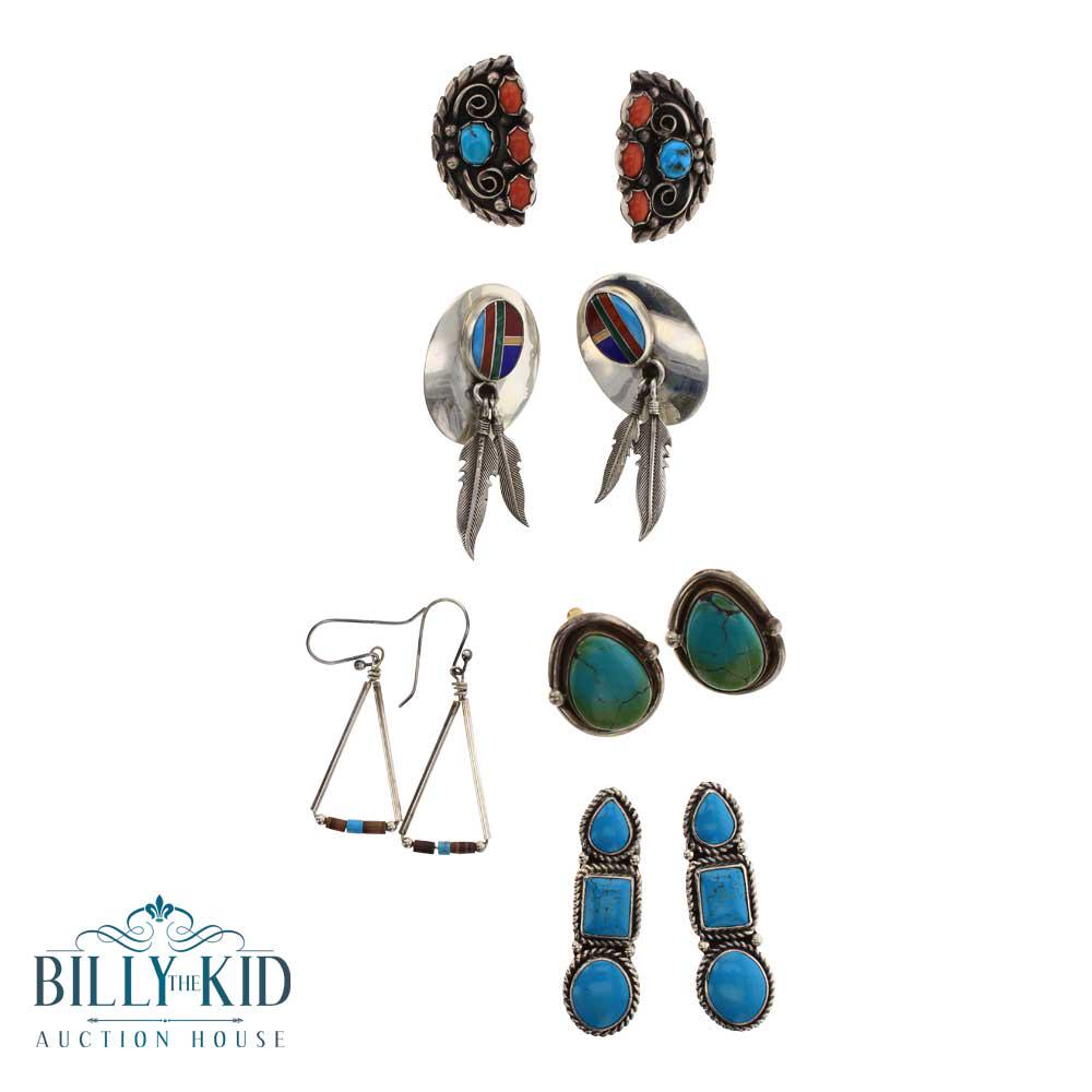 Vintage Mixed Stones Earrings Lot of Five (1 of 2)