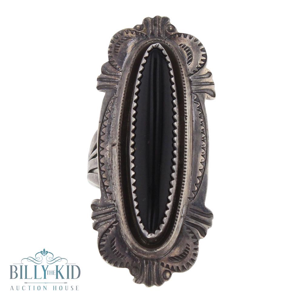 Vintage Elongated Black Onyx Ring (1 of 3)
