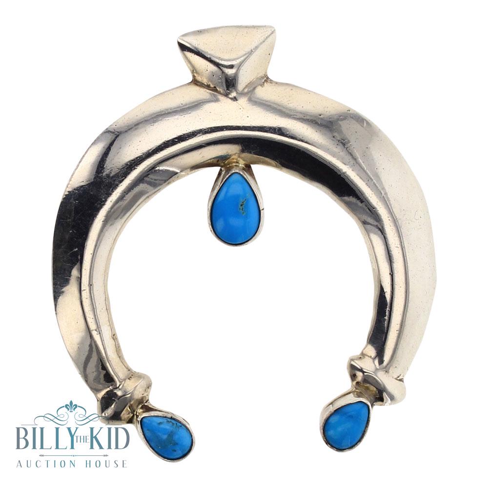 Kingman Turquoise Three Stone Naja Pendant (1 of 2)