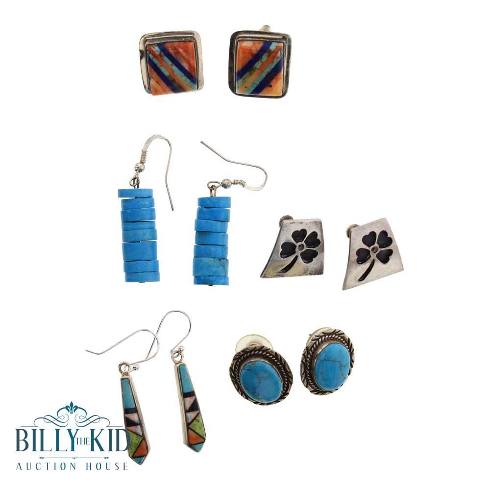 Vintage Mixed Stones Earrings Lot of Five (1 of 2)