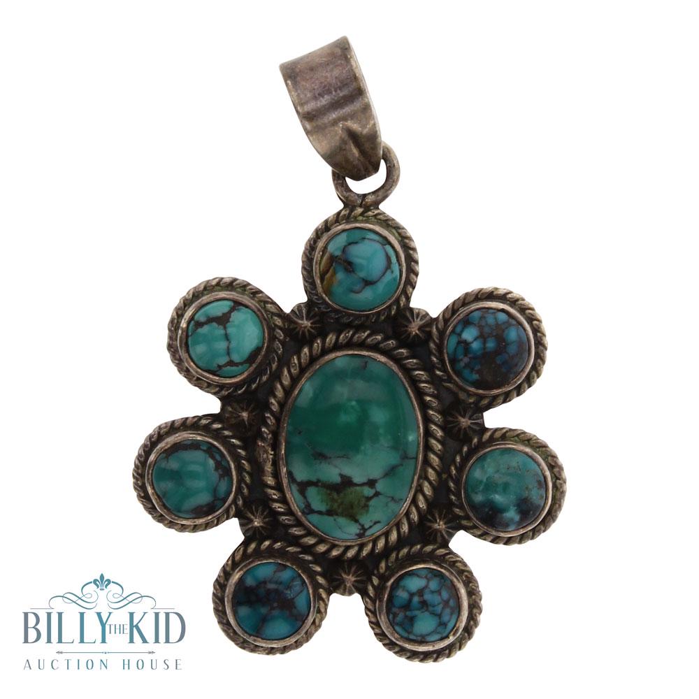 Old Pawn Turquoise Cluster Pendant (1 of 2)