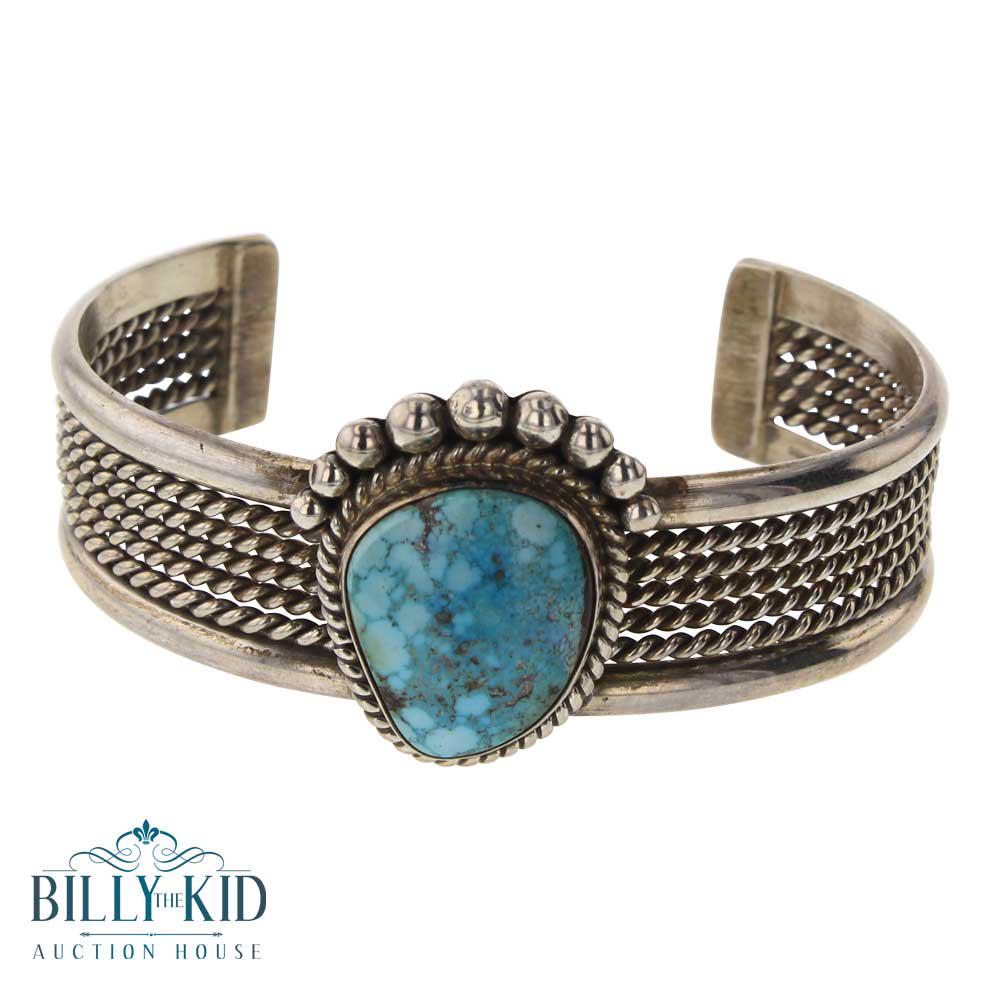 Vintage Water web Kingman Turquoise Twist Wire Cuff (1 of 3)