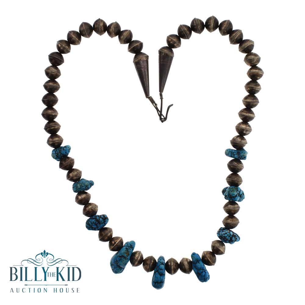 Old Pawn Kingman Turquoise Bench Beads Necklace (1 of 2)