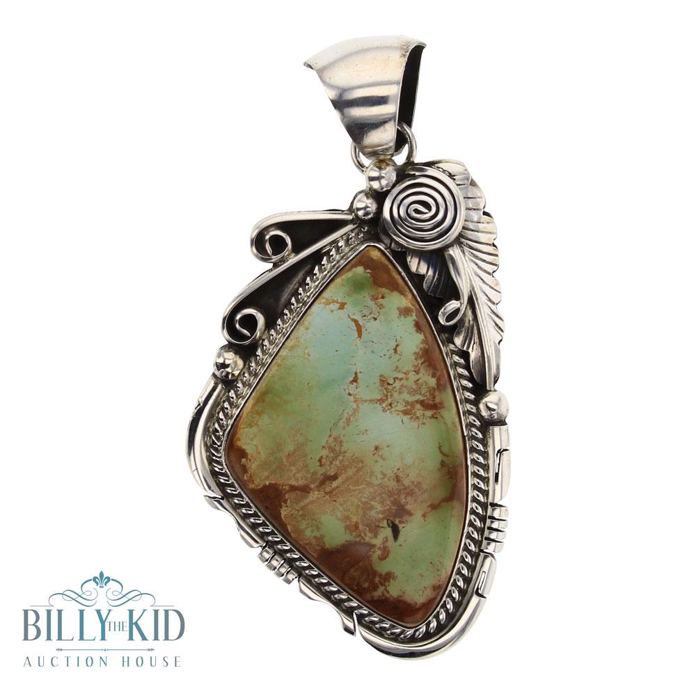 Alfred Martinez Royston Turquoise Leaf Work Pendant (1 of 2)