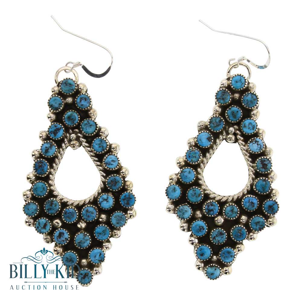 TJ Kingman Turquoise Nugget Cluster Earrings (1 of 2)