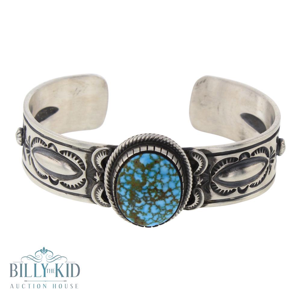 Benny Ramone High Grade Turquoise Heavy Stamp Cuff (1 of 3)