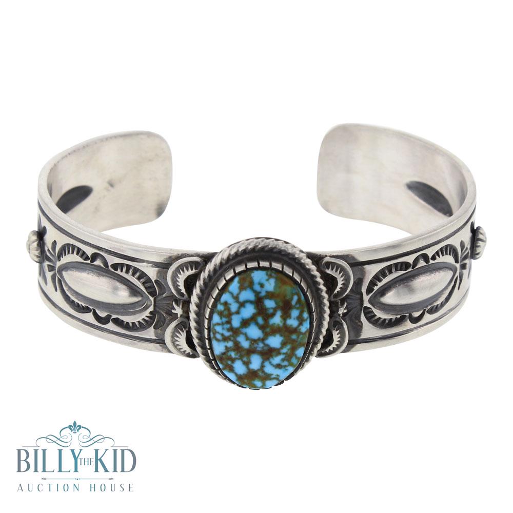 Benny Ramone Spiderweb Turquoise Stamp Bracelet (1 of 3)