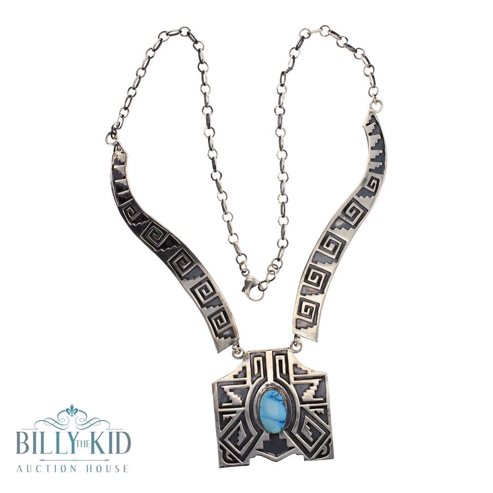 Randy Billy Candelaria Turquoise Overlay Necklace (1 of 3)