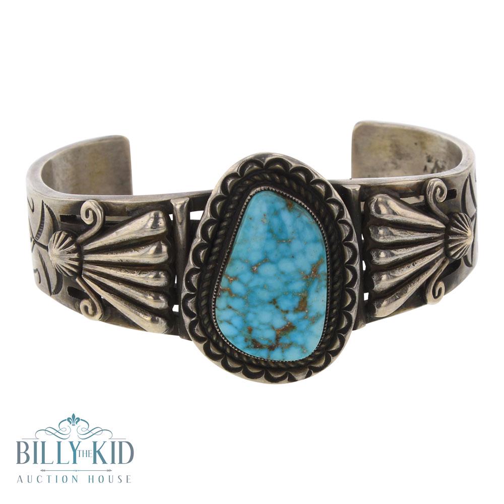 Calvin Martinez Turquoise Mountain Turquoise Cuff (1 of 3)