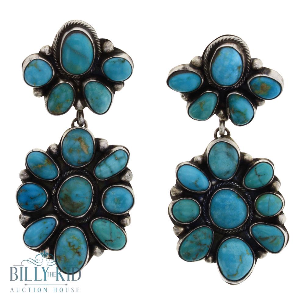 Eleanor Largo Blue Ridge Turquoise Cluster Earrings (1 of 2)