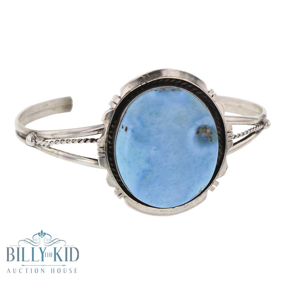 Edward Benally Golden Hill Turquoise Bracelet: Sterling Silver | Genuine Golden Hill Turquoise | Edward Benally Golden Hill Turquoise Bracelet | Navajo Native American Southwest Indian Jewelry | Weight:22.9 Grams, | Dimensions: Bracelet: 5.5" inne