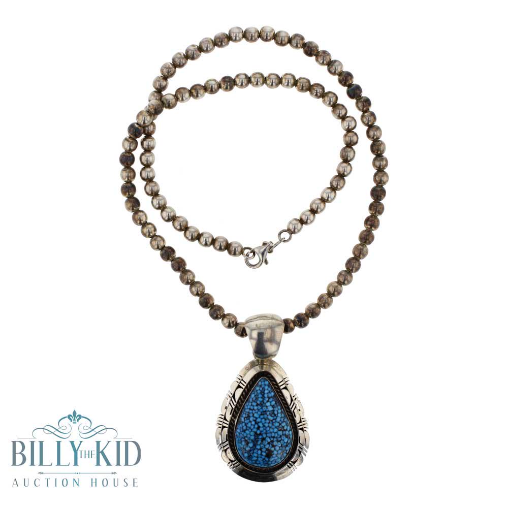 HJ Spider Web Kingman Turquoise Necklace (1 of 2)