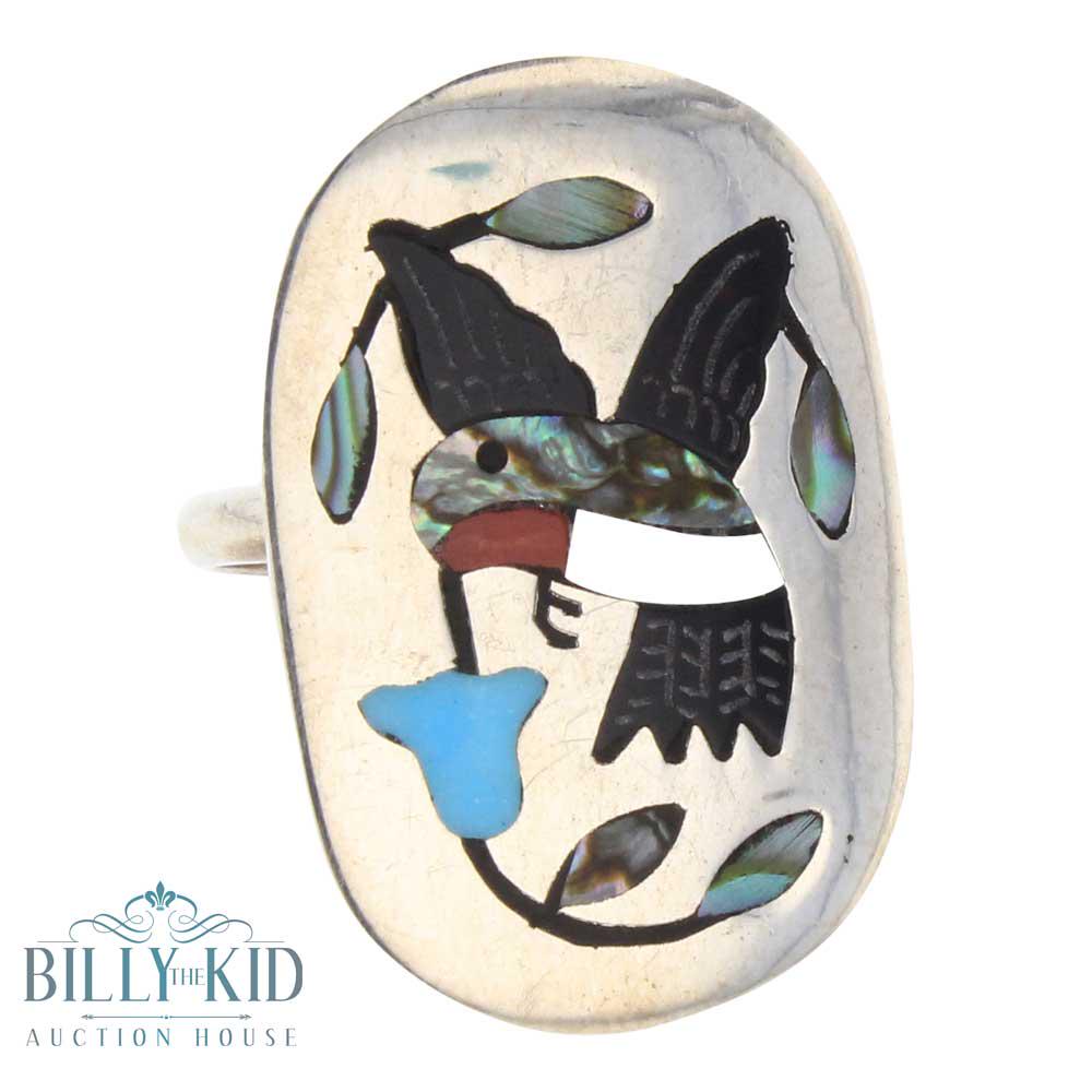 Edake Mixed Stones Zuni Inlay Hummingbird Ring (1 of 2)
