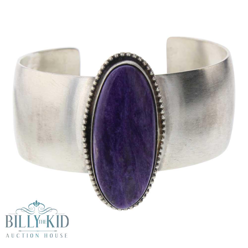 Charoite Domed Cuff Bracelet (1 of 3)