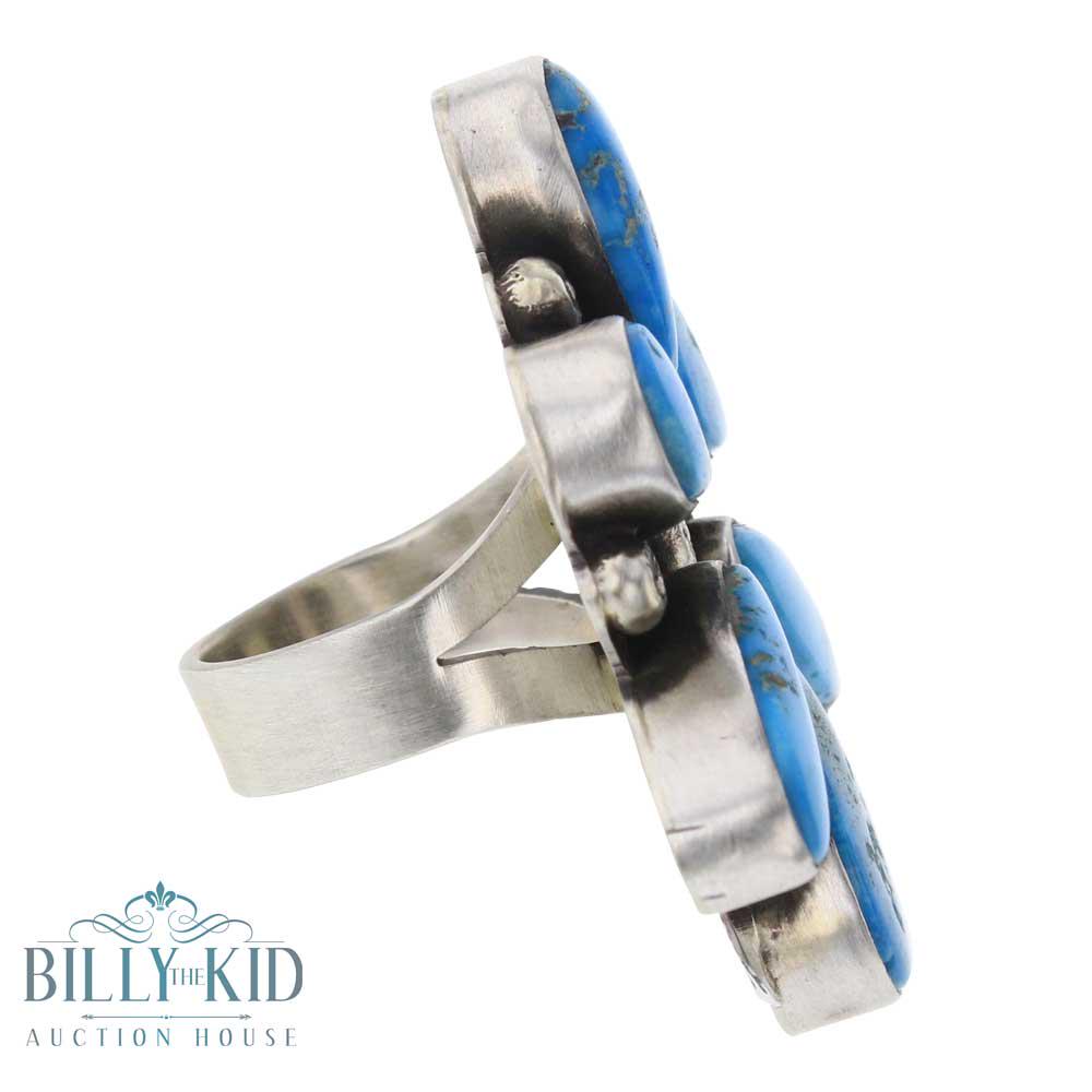 Sheila Becenti Blue Bird Turquoise Cluster Ring (1 of 2)