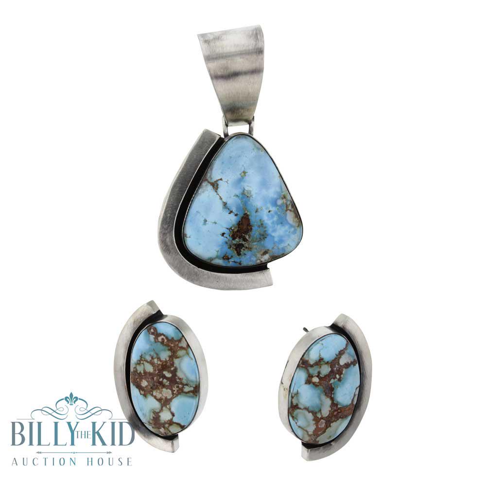 Bob Becenti Golden Hill Turquoise Contemporary Pendant (1 of 2)