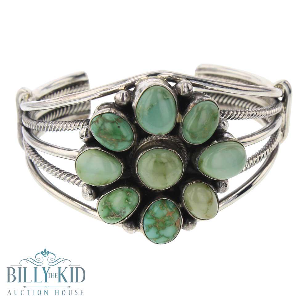 Bobby Johnson Emerald Valley Turquoise Cluster Bracelet (1 of 3)
