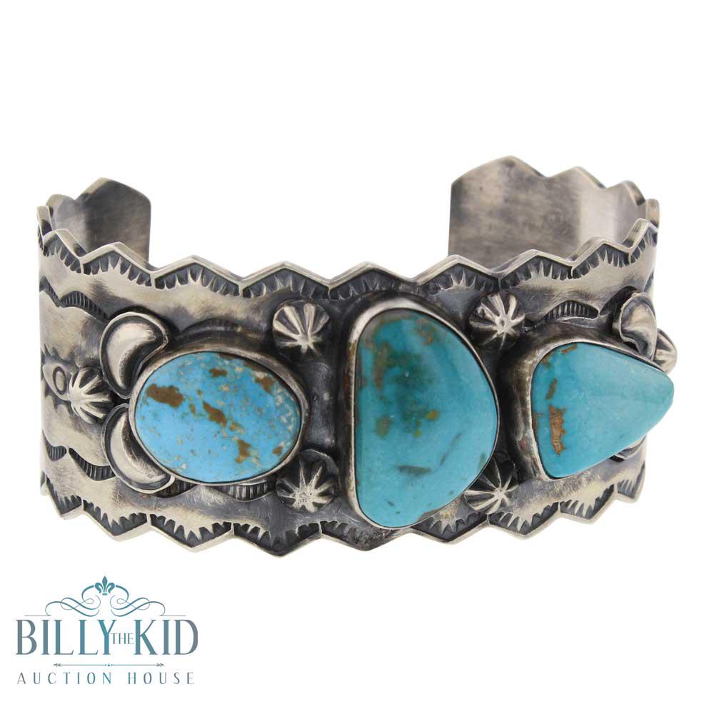Danny Clark Freeform Nevada Turquoise Heavy Stamp Cuff (1 of 4)