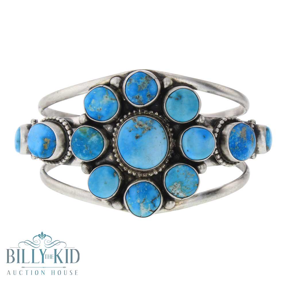 Bobby Johnson Blue Ridge Turquoise Cluster Bracelet (1 of 4)