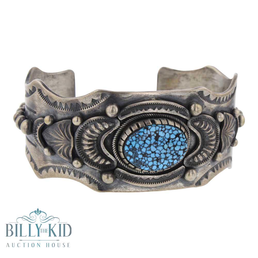 Ray Bennet RIP Early Work Spiderweb Turquoise Cuff (1 of 4)