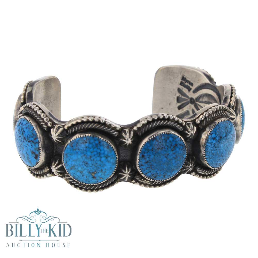 Myron Etsitty Kingman Turquoise Heavy Gauge Stamp in & (1 of 3)